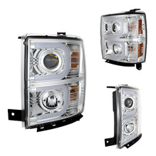 Load image into Gallery viewer, Spyder Chevy Silverado 1500 14-16 Projector Headlights Light Bar DRL Chrm PRO-YD-CS14-LBDRL-C - Black Ops Auto Works