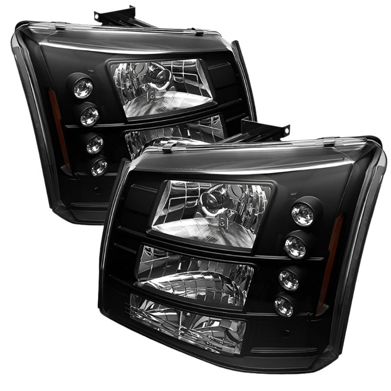 Spyder Chevy Silverado 1500/2500 03-06 Bumper Lights Crystal Headlights Blk HD-YD-CS03-1PC-AM-BK - Black Ops Auto Works