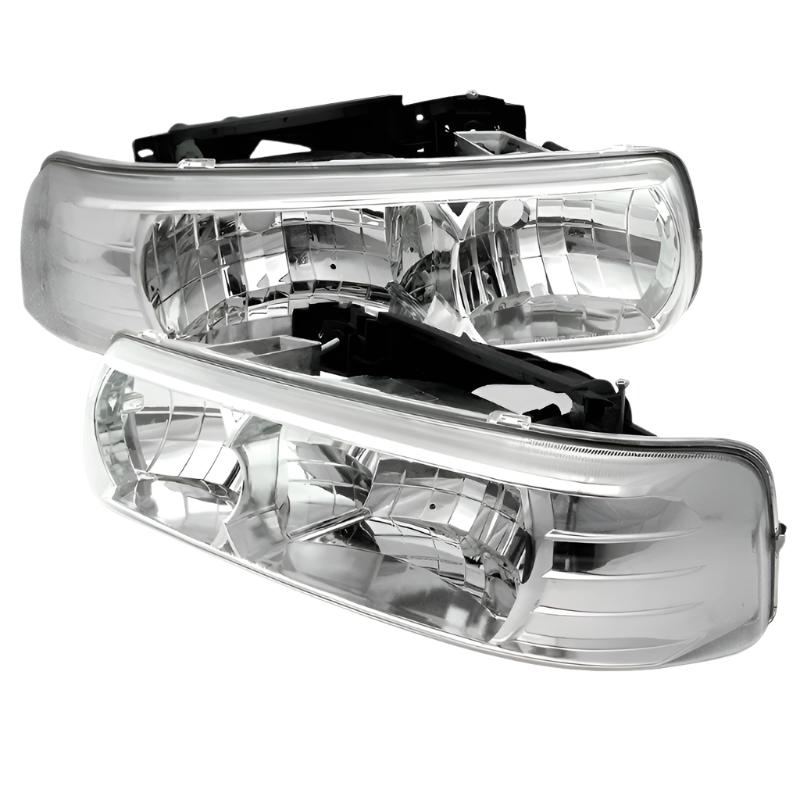 Spyder Chevy Silverado 1500/2500 99-02 Crystal Headlights Chrome HD-YD-CSIL99-C - Black Ops Auto Works