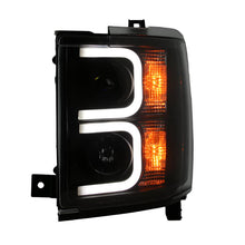 Load image into Gallery viewer, Spyder Chevy Silverado 2014-16 2500 HD Projector Headlights Light Bar DRL Blk PRO-YD-CSHD14-LBDRL-BK - Black Ops Auto Works