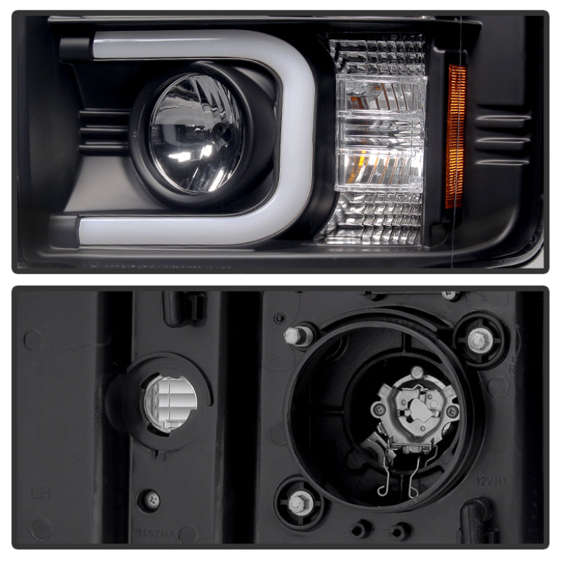 Spyder Chevy Silverado 2014-16 2500 HD Projector Headlights Light Bar DRL Blk PRO-YD-CSHD14-LBDRL-BK - Black Ops Auto Works