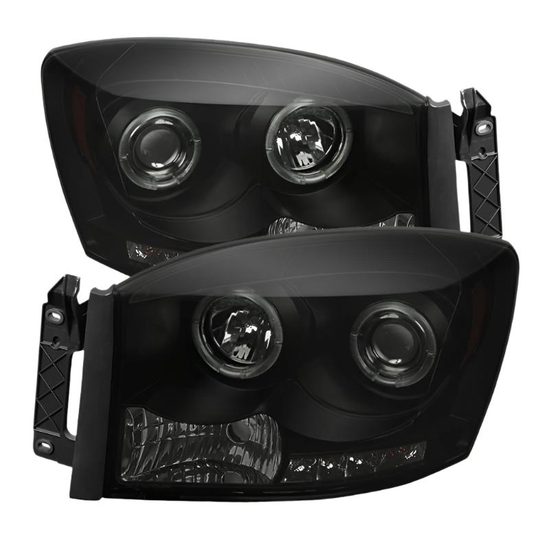 Spyder Dodge Ram 1500 06-08 06-09 Projector Headlights LED Halo LED Blk Smke PRO-YD-DR06-HL-BSM - Black Ops Auto Works