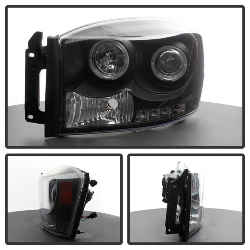 Spyder Dodge Ram 1500 06-08/Ram 2500 06-09 Projector Headlights LED Halo LED Blk PRO-YD-DR06-HL-BK - Black Ops Auto Works