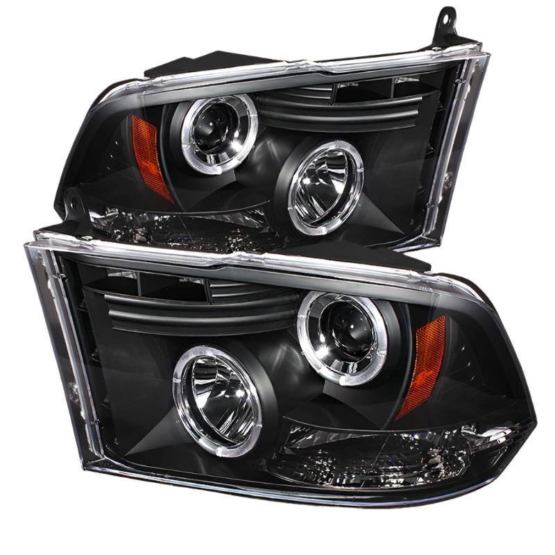 Spyder Dodge Ram 1500 09-14 10-14 Projector Headlights Halogen- LED Halo LED - Blk PRO-YD-DR09-HL-BK - Black Ops Auto Works