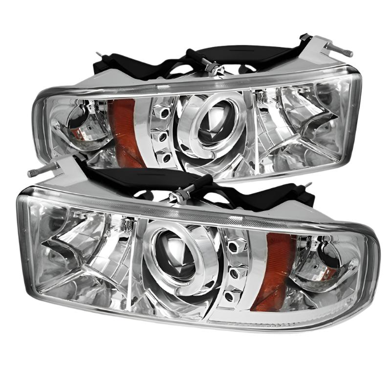 Spyder Dodge Ram 1500 94-01 94-02 Projector Headlights LED Halo LED Chrm PRO-YD-DR94-HL-AM-C - Black Ops Auto Works