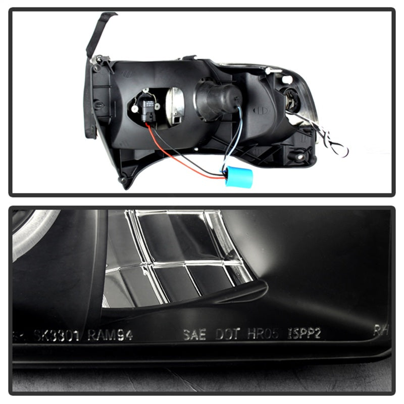 Spyder Dodge Ram 1500 94-01 Sport Projector Headlights LED Halo LED Blk Smke PRO-YD-DR94-HL-AM-BSM - Black Ops Auto Works
