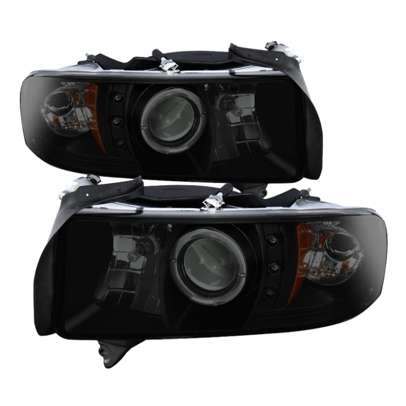 Spyder Dodge Ram 1500 94-01 Sport Projector Headlights LED Halo LED Blk Smke PRO-YD-DR94-HL-AM-BSM - Black Ops Auto Works