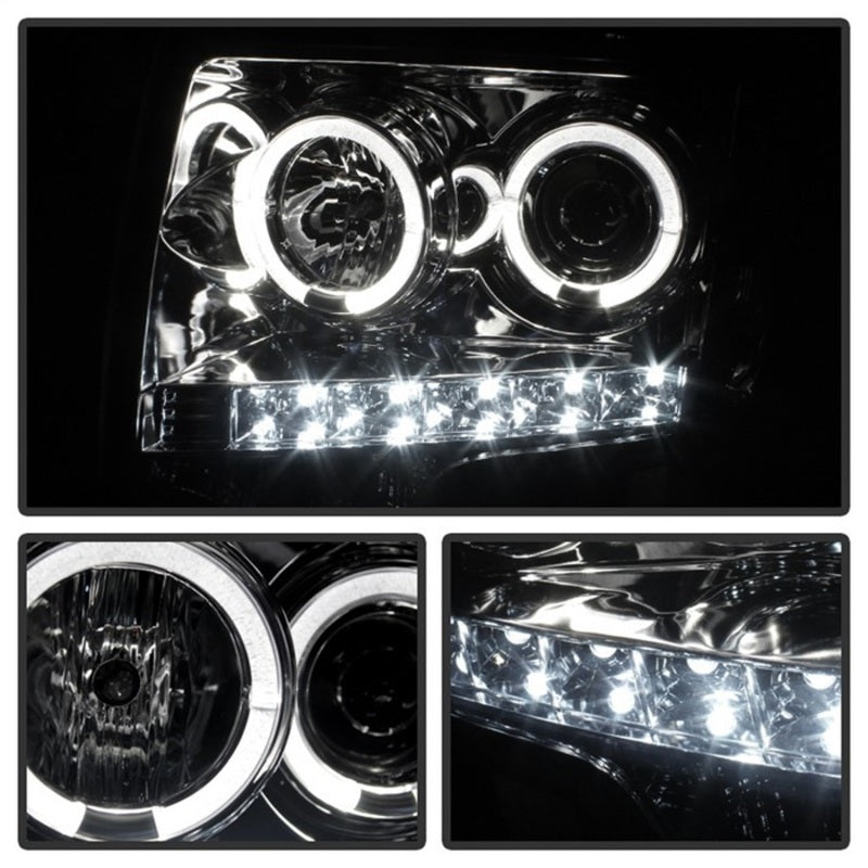 Spyder Ford F150 09-14 Projector Headlights Halogen Model- LED Halo LED Smke PRO-YD-FF15009-HL-SM - Black Ops Auto Works