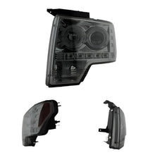 Load image into Gallery viewer, Spyder Ford F150 09-14 Projector Headlights Halogen Model- LED Halo LED Smke PRO-YD-FF15009-HL-SM - Black Ops Auto Works