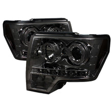 Load image into Gallery viewer, Spyder Ford F150 09-14 Projector Headlights Halogen Model- LED Halo LED Smke PRO-YD-FF15009-HL-SM - Black Ops Auto Works