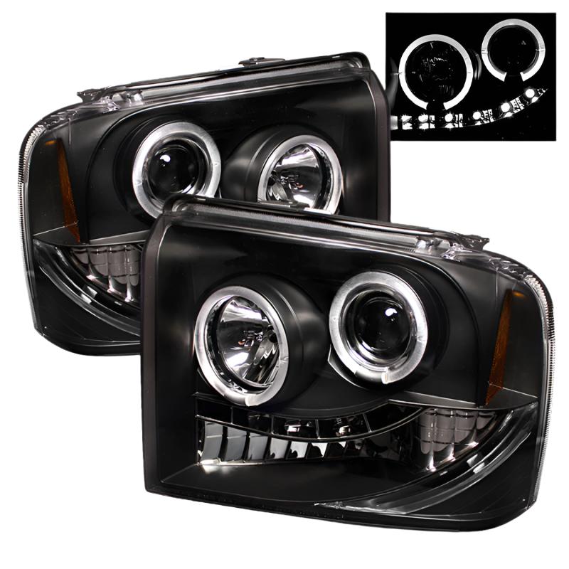 Spyder Ford F250/350/450 Super Duty 05-07 Projector Headlights LED Halo- LED Blk PRO-YD-FS05-HL-BK - Black Ops Auto Works