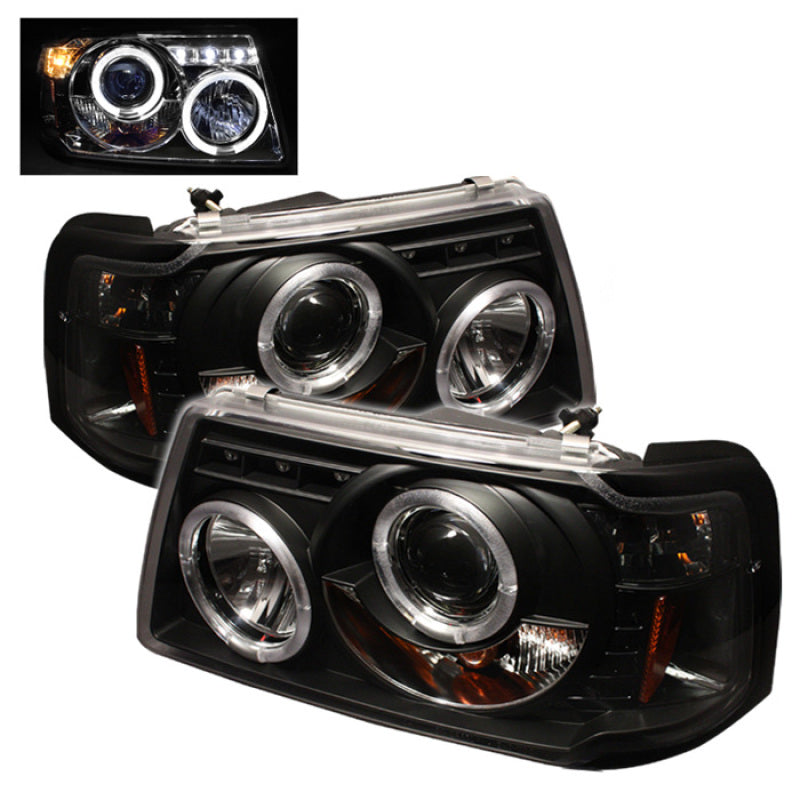 Spyder Ford Ranger 01-11 1PC Projector Headlights LED Halo LED Blk PRO-YD-FR01-1PC-HL-BK - Black Ops Auto Works
