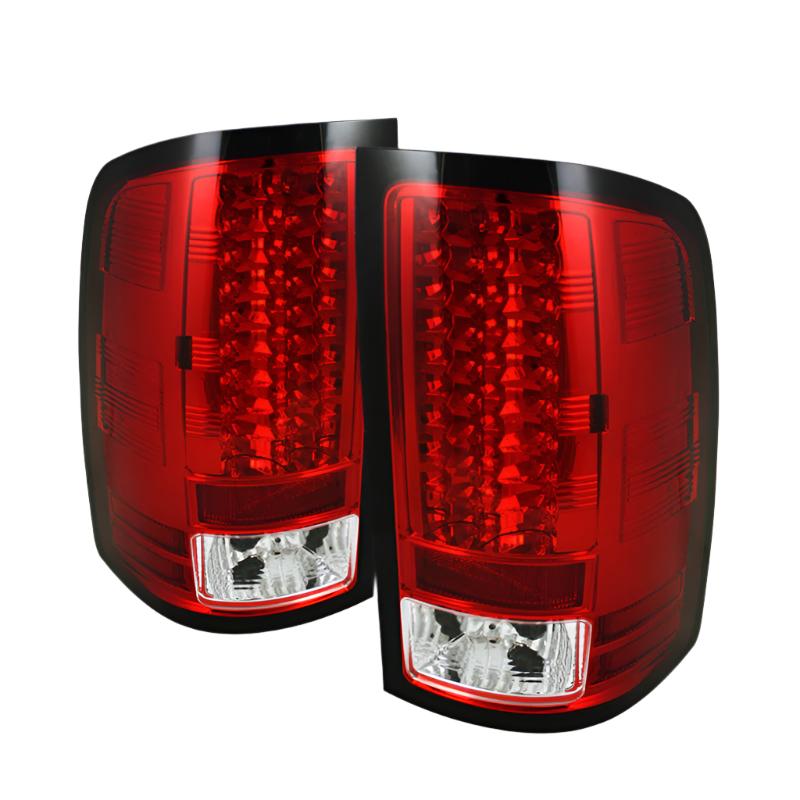 Spyder GMC Sierra 07-13 (Not 3500 Dually 4 Rear Wheels)LED Tail Lights Red Clear ALT-YD-GS07-LED-RC - Black Ops Auto Works