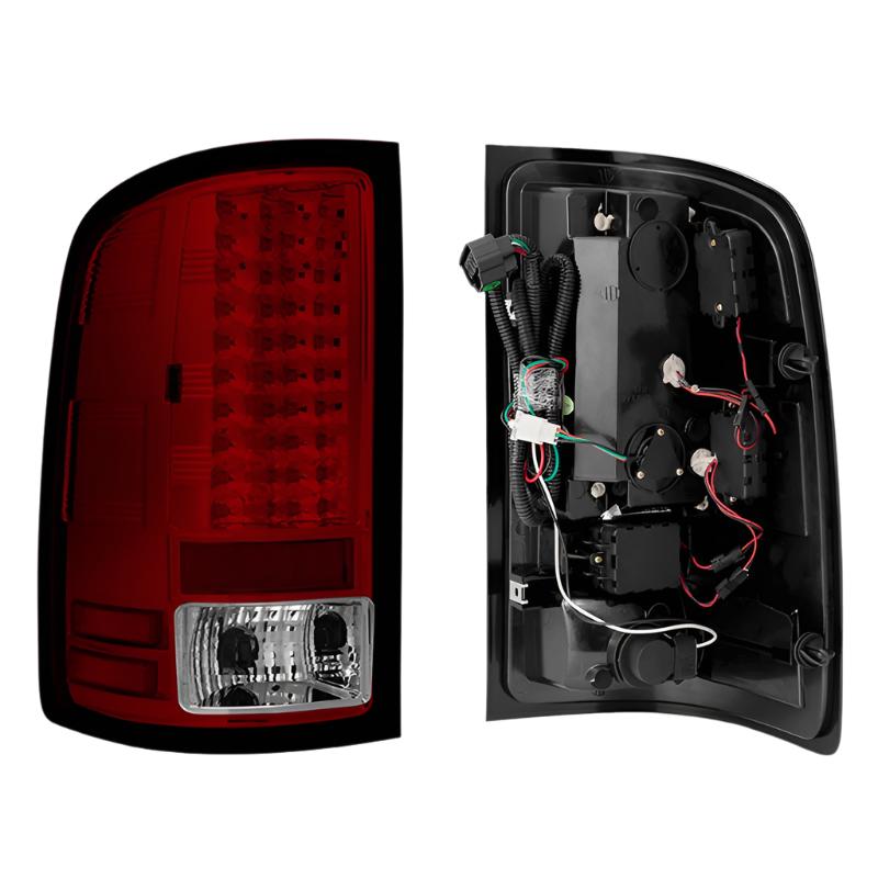 Spyder GMC Sierra 07-13 (Not 3500 Dually 4 Rear Wheels)LED Tail Lights Red Clear ALT-YD-GS07-LED-RC - Black Ops Auto Works