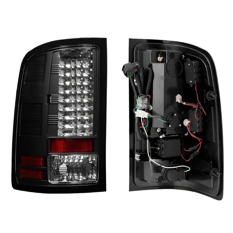 Spyder GMC Sierra 07-13 (Not fit 3500 Dually 4 Rear Wheels)LED Tail Lights Black ALT-YD-GS07-LED-BK - Black Ops Auto Works