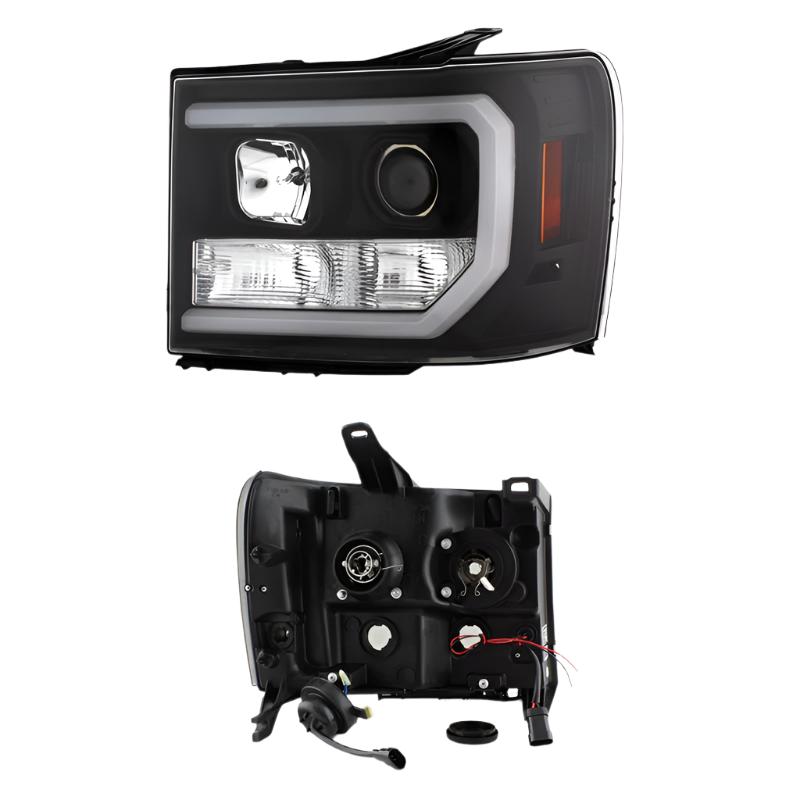 Spyder GMC Sierra 1500/2500/3500 07-13 V2 Projector Headlights- Black PRO-YD-GS07V2-LBDRL-BK - Black Ops Auto Works