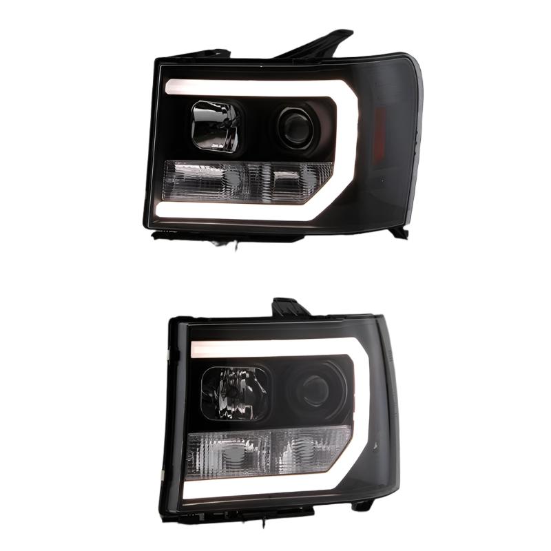 Spyder GMC Sierra 1500/2500/3500 07-13 V2 Projector Headlights- Black PRO-YD-GS07V2-LBDRL-BK - Black Ops Auto Works