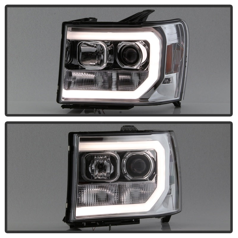 Spyder GMC Sierra 1500/2500/3500 07-13 V2 Projector Headlights - Chrome PRO-YD-GS07V2-LBDRL-C - Black Ops Auto Works
