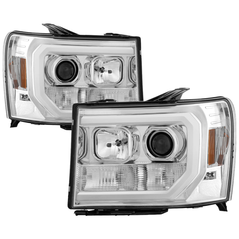 Spyder GMC Sierra 1500/2500/3500 07-13 V2 Projector Headlights - Chrome PRO-YD-GS07V2-LBDRL-C - Black Ops Auto Works
