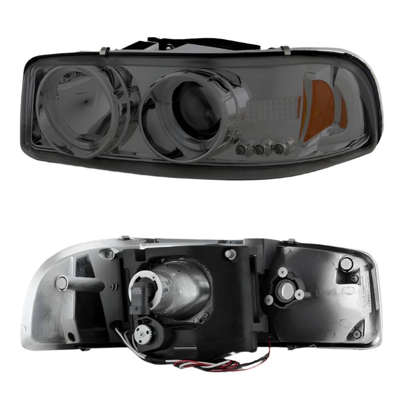 Spyder GMC Sierra 1500/2500/3500 99-06 Projector Headlights LED Halo LED Smoke PRO-YD-CDE00-HL-SMC - Black Ops Auto Works