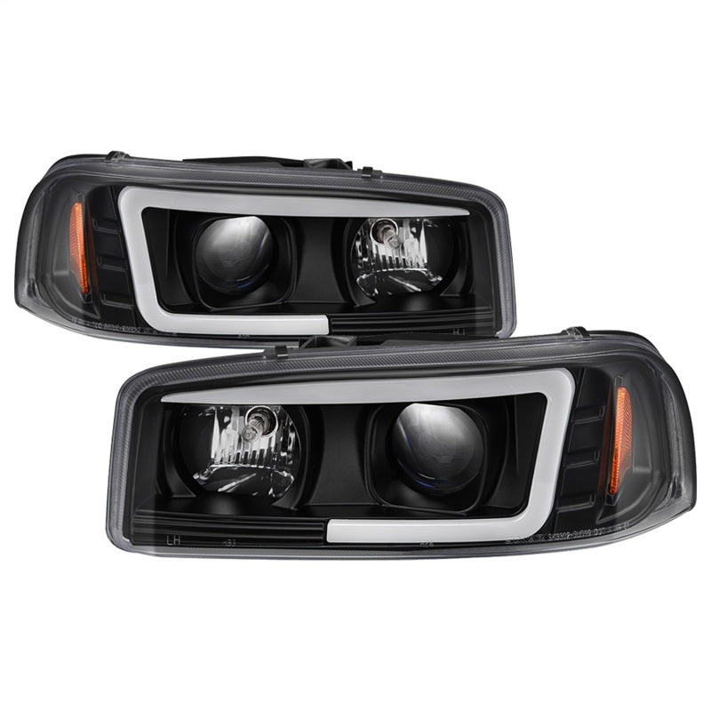 Spyder GMC Sierra 1500/2500/3500 99-06 V2 Projector Headlights - DRL - Black PRO-YD-CDE00V2-LB-BK - Black Ops Auto Works