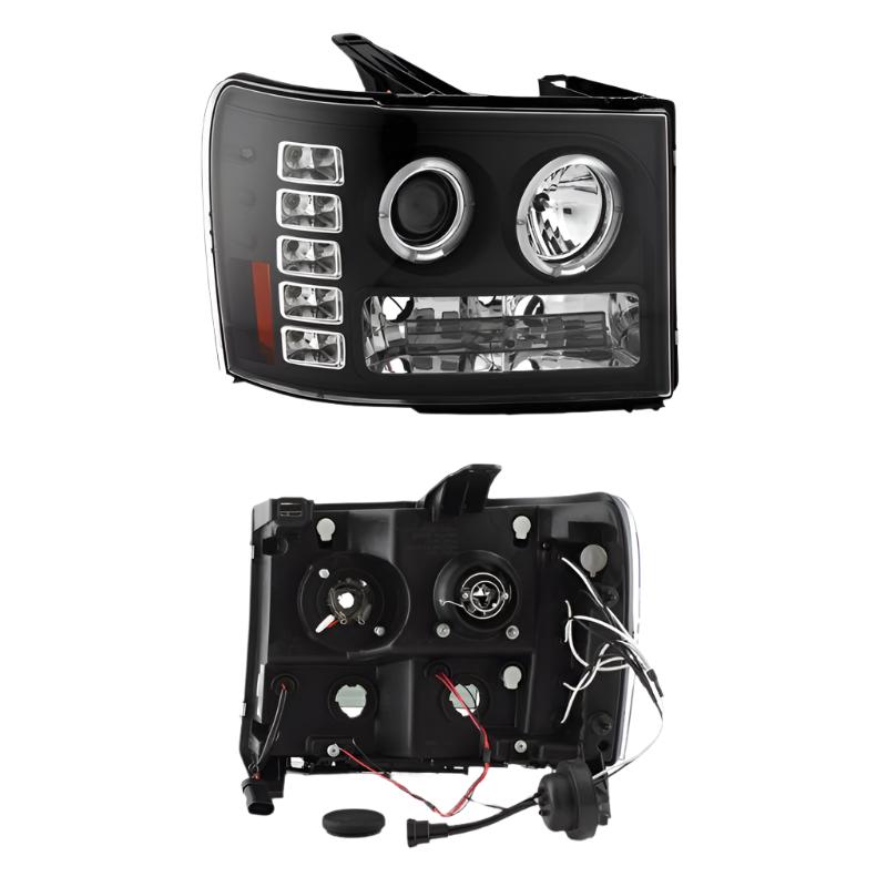 Spyder GMC Sierra 1500/GMC Sierra Denali 08-13 Projector LED Halo- LED Blk PRO-YD-GS07-HL-BK - Black Ops Auto Works
