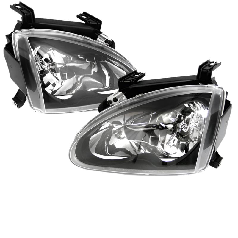 Spyder Honda Del Sol 93-97 Crystal Headlights Black HD-YD-HD93-BK - Black Ops Auto Works