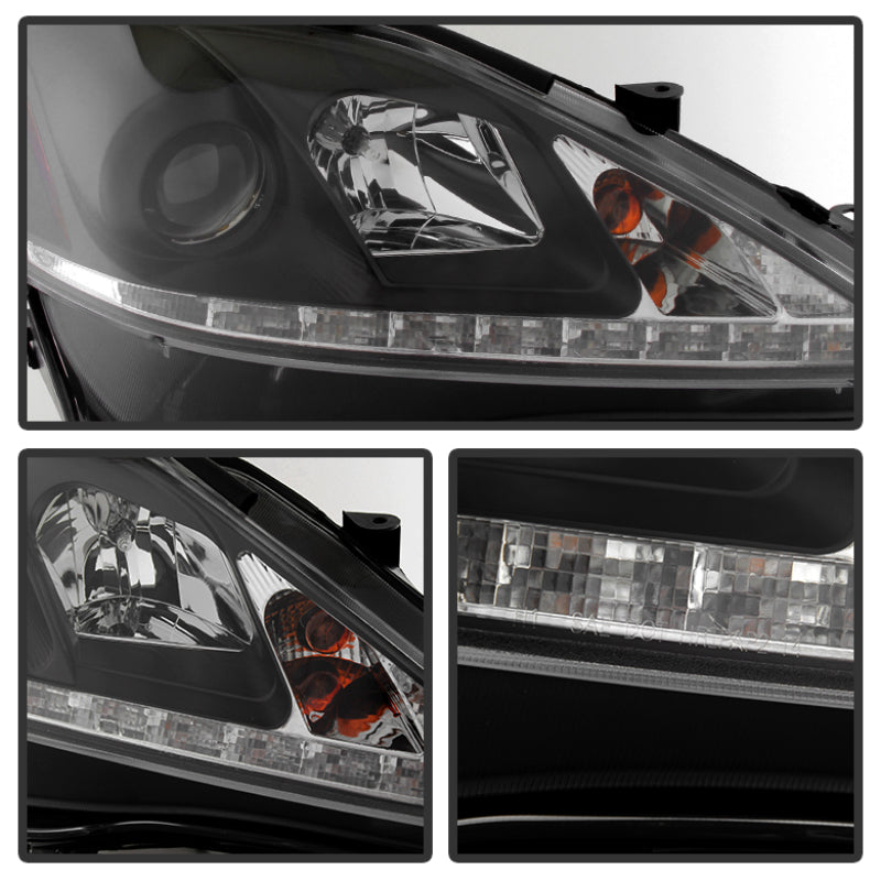 Spyder Lexus IS 250/350 2006-2010 Projector Headlights DRL Black PRO-YD-LIS06-DRL-BK - Black Ops Auto Works