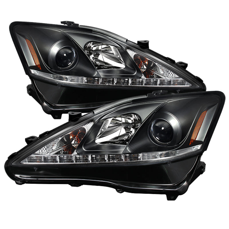 Spyder Lexus IS 250/350 2006-2010 Projector Headlights DRL Black PRO-YD-LIS06-DRL-BK - Black Ops Auto Works