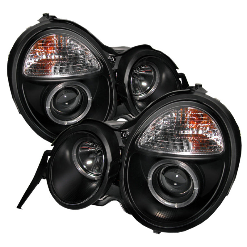 Spyder Mercedes Benz E-Class 95-99 Projector Headlights LED Halo Blk PRO-YD-MBW21095-HL-BK - Black Ops Auto Works