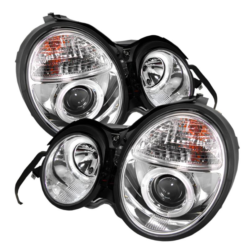 Spyder Mercedes Benz E-Class 95-99 Projector Headlights LED Halo Chrm PRO-YD-MBW21095-HL-C - Black Ops Auto Works