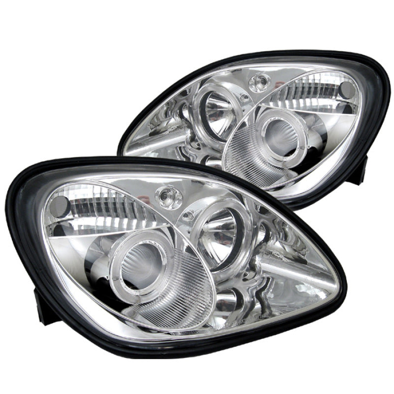 Spyder Mercedes Benz SLK 98-04 Projector Halogen Model- LED Halo Chrm PRO-YD-MBSLK98-1PC-HL-C - Black Ops Auto Works