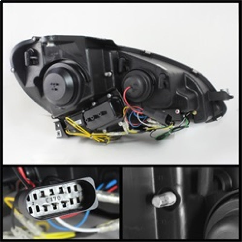 Spyder Mercedes Benz W204 C-Class 12-13 Projector Halogen Model- DRL Blk PRO-YD-MBW20412-DRL-BK - Black Ops Auto Works