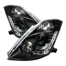 Load image into Gallery viewer, Spyder Nissan 350Z 03-05 Projector Headlights Halogen Model Only - DRL Black PRO-YD-N350Z02-DRL-BK - Black Ops Auto Works