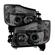 Load image into Gallery viewer, Spyder Nissan Titan 04-14/Armada 04-07 Projector Headlights LED Halo LED Smke PRO-YD-NTI04-HL-SM - Black Ops Auto Works