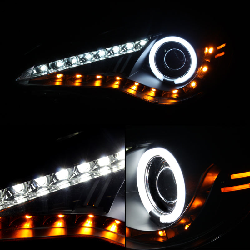 Spyder Scion FRS 12-14 Projector Headlights CCFL Halo DRL LED Black PRO-YD-SFRS12-CCFL-BK - Black Ops Auto Works