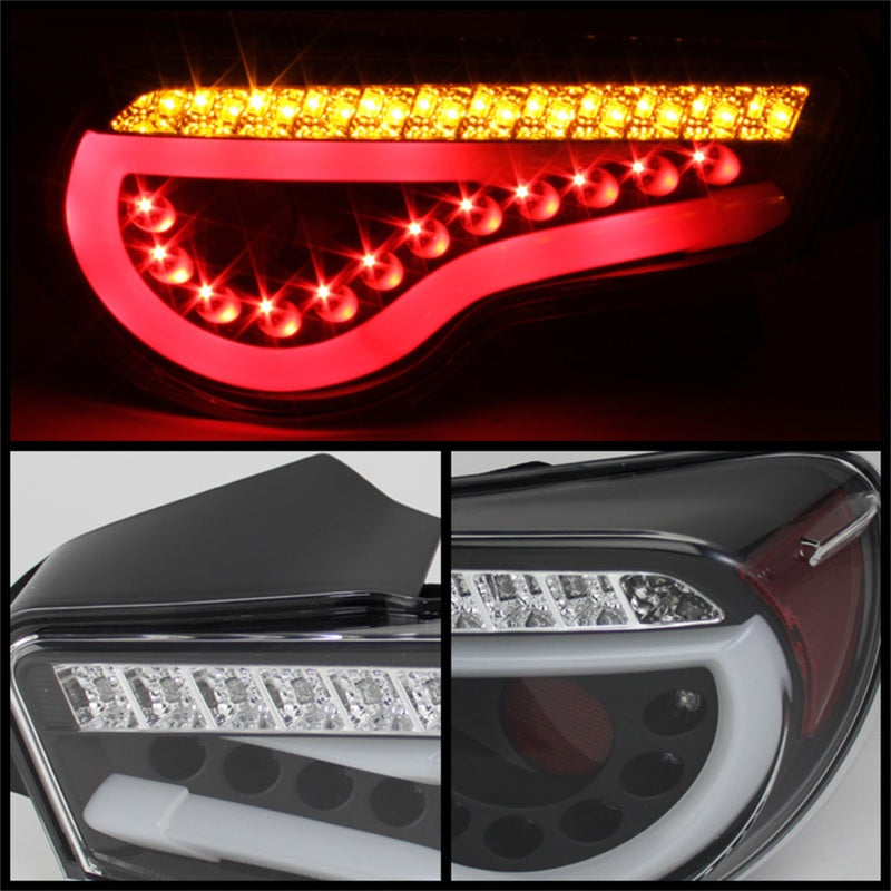 Spyder Scion FRS 12-14/Subaru BRZ 12-14 Light Bar LED Tail Lights Black ALT-YD-SFRS12-LBLED-BK - Black Ops Auto Works