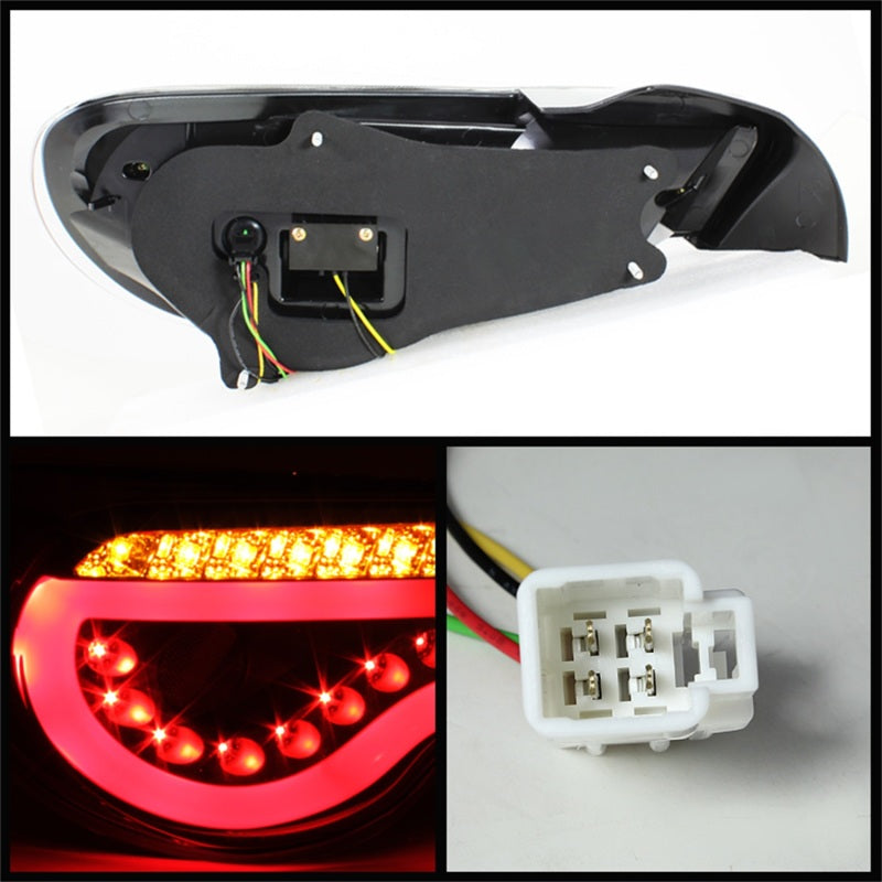 Spyder Scion FRS 12-14/Subaru BRZ 12-14 Light Bar LED Tail Lights Black ALT-YD-SFRS12-LBLED-BK - Black Ops Auto Works