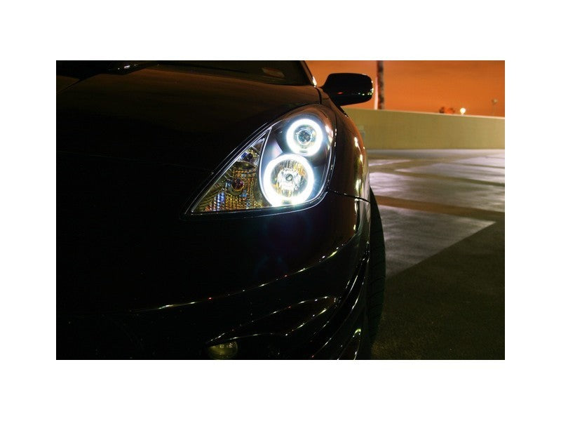Spyder Toyota Celica 00-05 Projector Headlights LED Halo DRL Blk High H1 Low H1 PRO-YD-TCEL00-LED-BK - Black Ops Auto Works