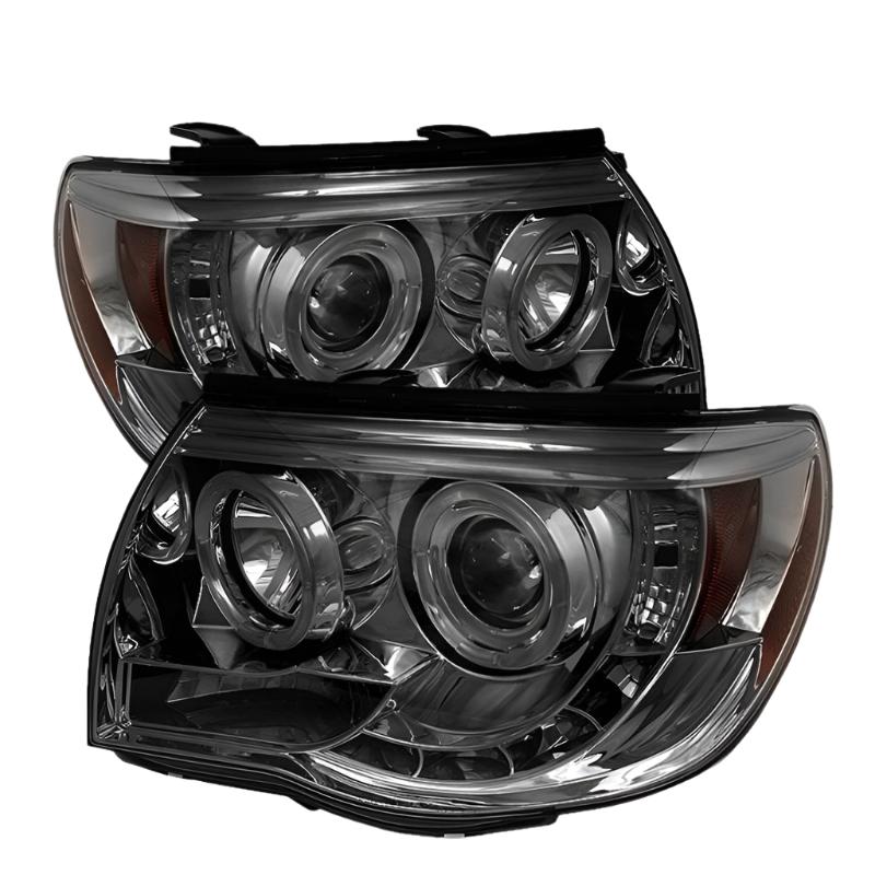 Spyder Toyota Tacoma 05-11 Projector Headlights LED Halo LED Smoke High H1 Low H1 PRO-YD-TT05-HL-SM - Black Ops Auto Works