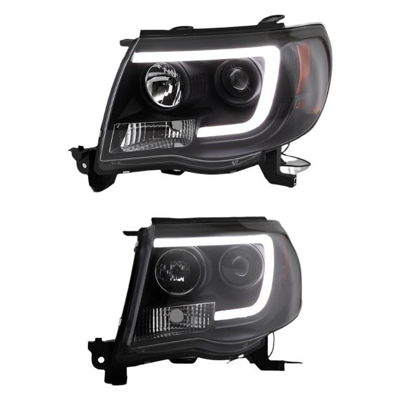 Spyder Toyota Tacoma 05-11 Projector Headlights - Light Bar DRL - Black PRO-YD-TT05V2-LB-BK - Black Ops Auto Works
