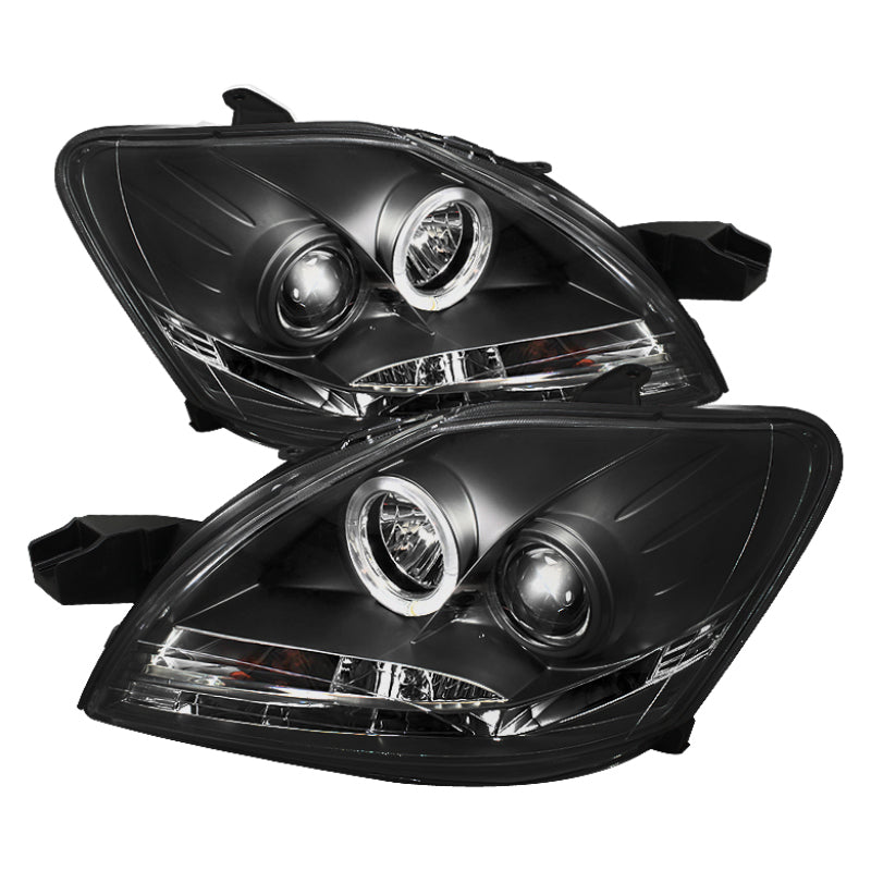 Spyder Toyota Yaris 07-11 4Dr Projector Headlights LED Halo DRL Blk PRO-YD-TYA074D-DRL-BK - Black Ops Auto Works