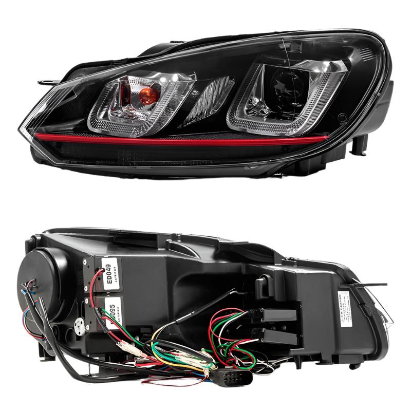 Spyder Volkswagen Golf / GTI 10-13 Version 3 Projector Headlights - Black PRO-YD-VG10V3R-DRL-BK - Black Ops Auto Works