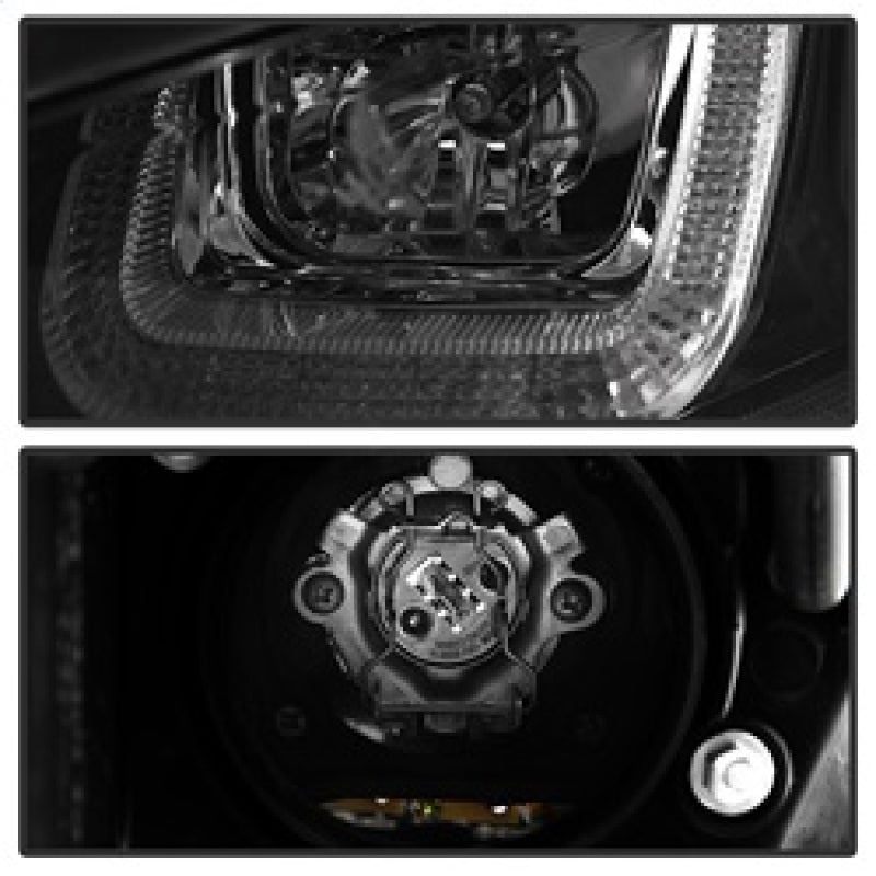 Spyder Volkswagen Golf VII 14-16 Projector Headlights DRL LED Blk Stripe Blk PRO-YD-VG15-BLK-DRL-BK - Black Ops Auto Works