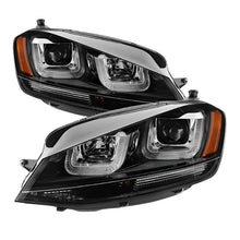 Load image into Gallery viewer, Spyder Volkswagen Golf VII 14-16 Projector Headlights DRL LED Blk Stripe Blk PRO-YD-VG15-BLK-DRL-BK - Black Ops Auto Works