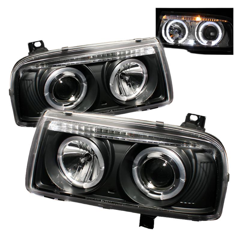 Spyder Volkswagen Jetta III 93-98 Projector Headlights LED Halo Blk High H1 Low H1 PRO-YD-VJ93-HL-BK - Black Ops Auto Works