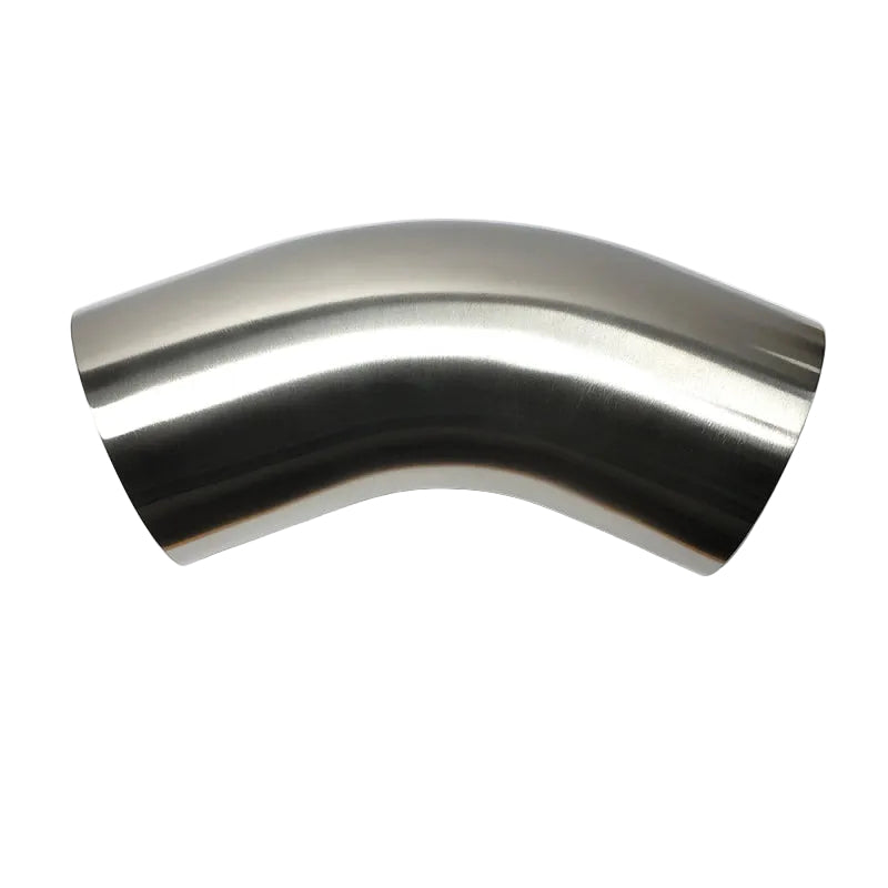 Stainless Bros 1.75 inch 45 degree 304 stainless mandrel bend with leg and 1D radius