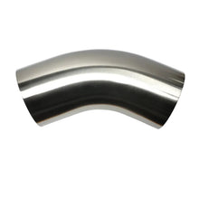 Load image into Gallery viewer, Stainless Bros 1.75 inch 45 degree 304 stainless mandrel bend with leg and 1D radius