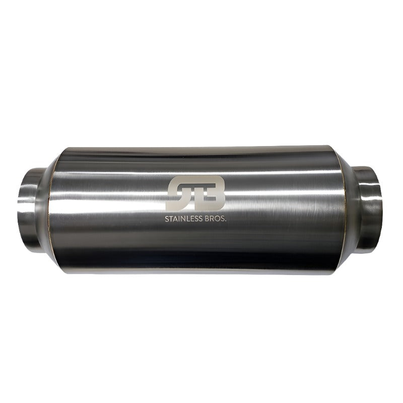 Stainless Bros 3in x 12.0in OAL Lightweight Muffler - Matte Finish - Black Ops Auto Works