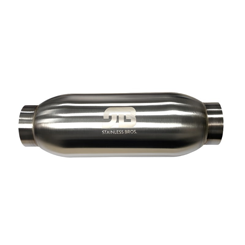 Stainless Bros 4in Body x 12.0in Length 3in Inlet/Outlet Bullet Resonator - Black Ops Auto Works